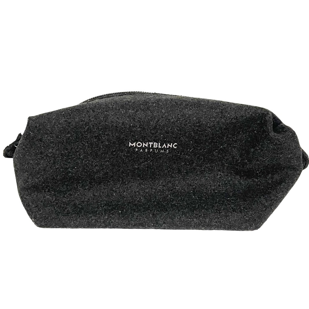 Montblanc Parfums Wool Blend Toiletry Pouch Expandable Shave Travel Bag Grey